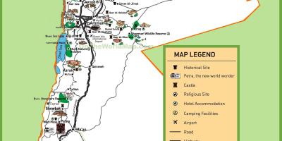 지도 요르단의 관광 명소