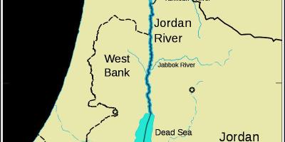 요르단 강에 중동 지도