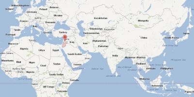 요르단에 위치하는 세계 지도