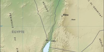지도의 요르단을 보여주는 페트라